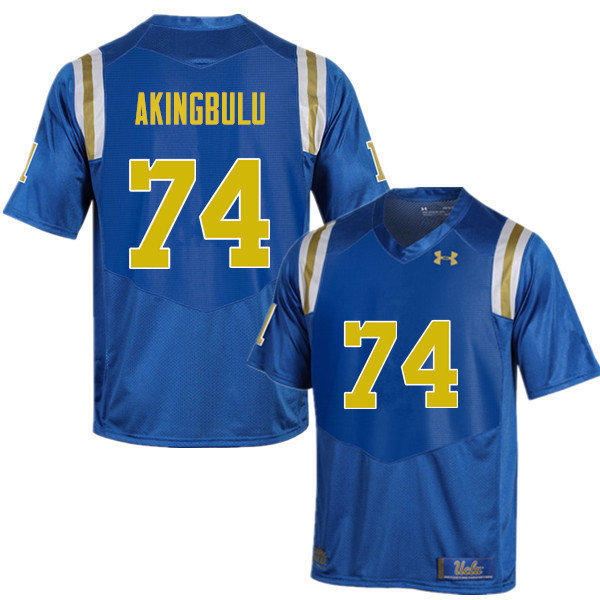 Men #74 Alex Akingbulu UCLA Bruins Under Armour College Football Jerseys Sale-Blue - Click Image to Close